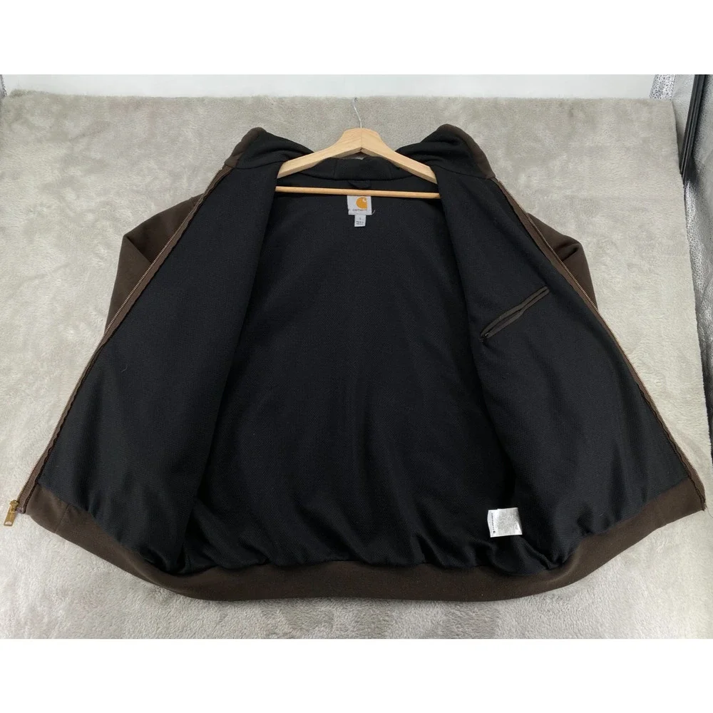 Carhartt Brown Thermal Lined Zip Hoodie Jacket Men’s Large Workwear USA